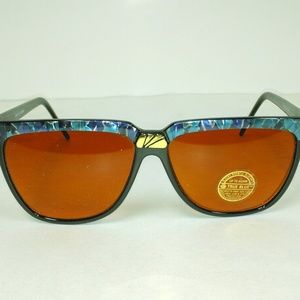 NWT True Vintage 90's Lady Fashion Designer Sunglasses (Black/Blue)
